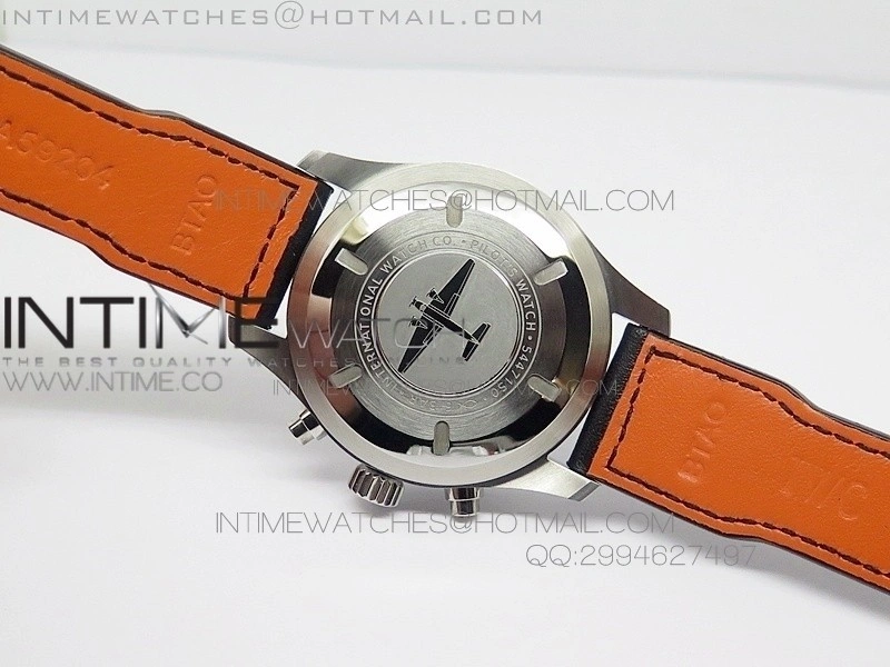 Pilot Chrono SS IW377709 ZF Best Edition Black Dial on Black Leather Strap A7750