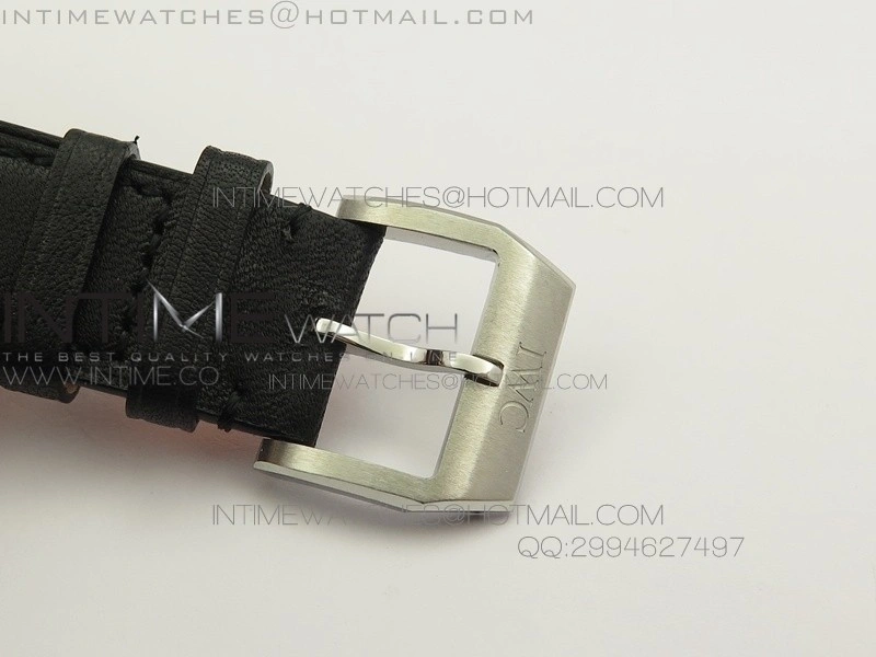Pilot Chrono SS IW377709 ZF Best Edition Black Dial on Black Leather Strap A7750