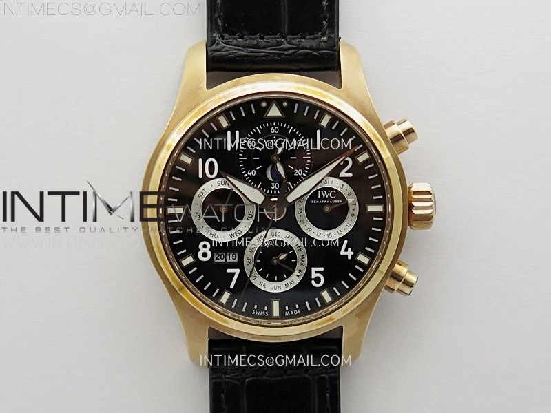 Pilot IW3922 RG V9F Best Edition Black Dial Black Leather Strap A89630