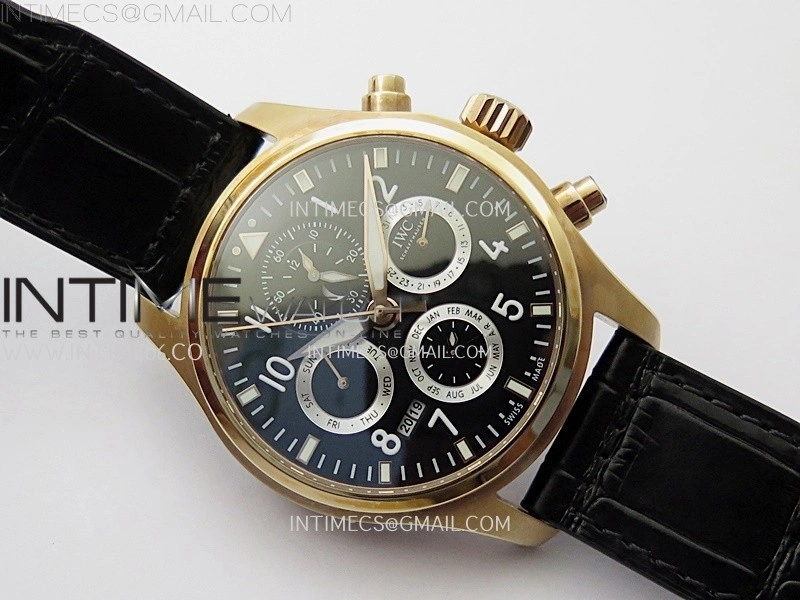 Pilot IW3922 RG V9F Best Edition Black Dial Black Leather Strap A89630