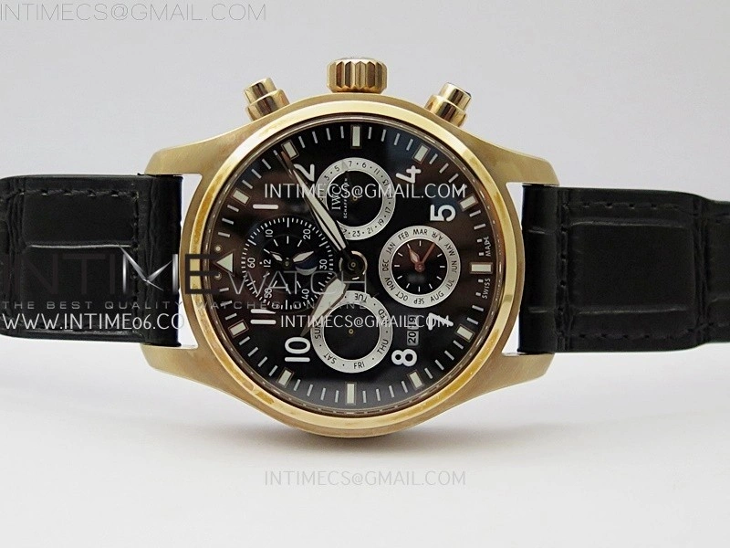 Pilot IW3922 RG V9F Best Edition Black Dial Black Leather Strap A89630