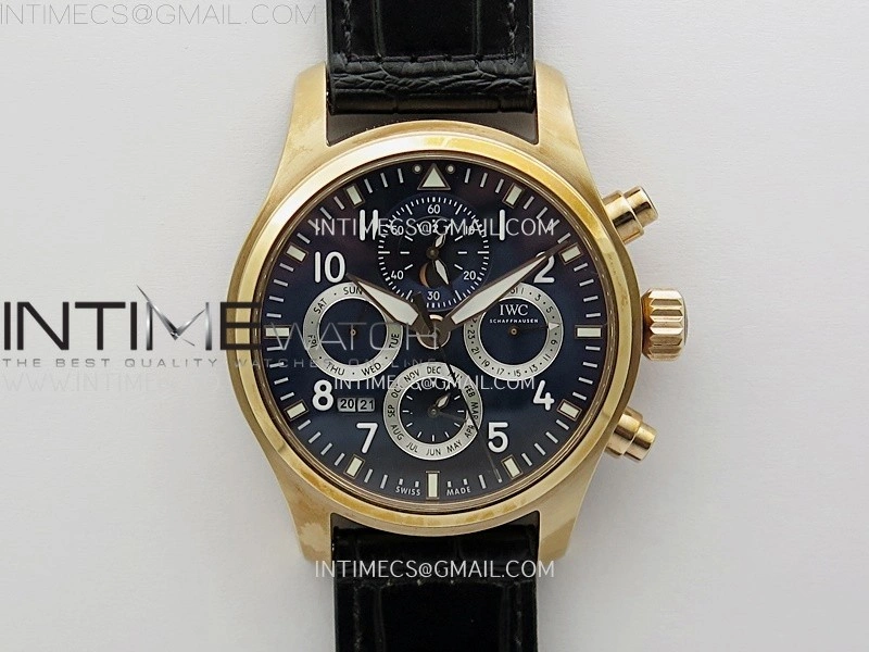 Pilot IW3922 RG V9F Best Edition Blue Dial Black Leather Strap A89630