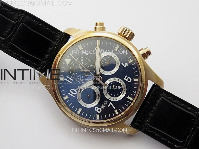 Pilot IW3922 RG V9F Best Edition Blue Dial Black Leather Strap A89630