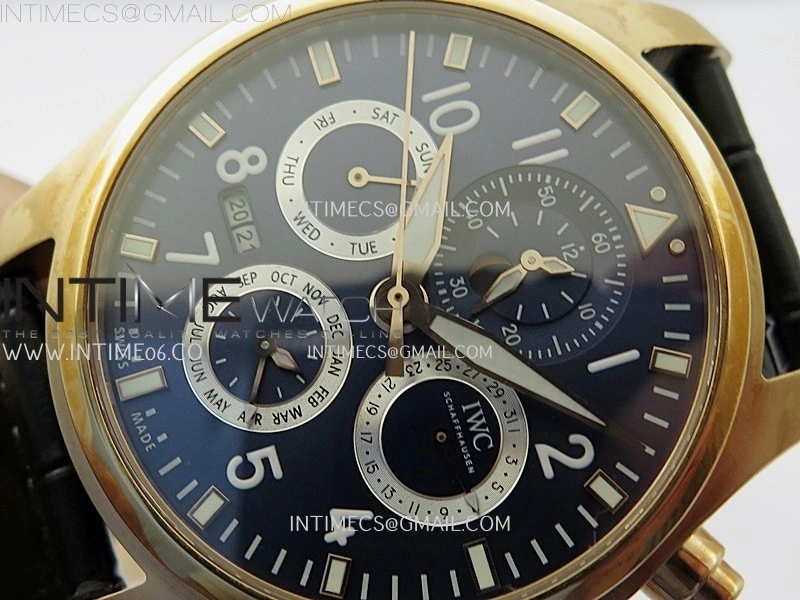 Pilot IW3922 RG V9F Best Edition Blue Dial Black Leather Strap A89630