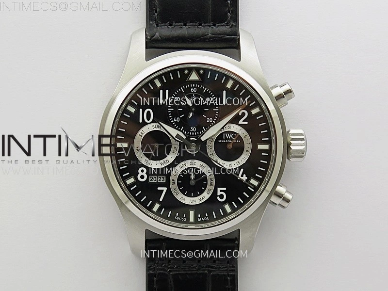 Pilot IW3922 SS V9F Best Edition Black Dial Black Leather Strap A89630