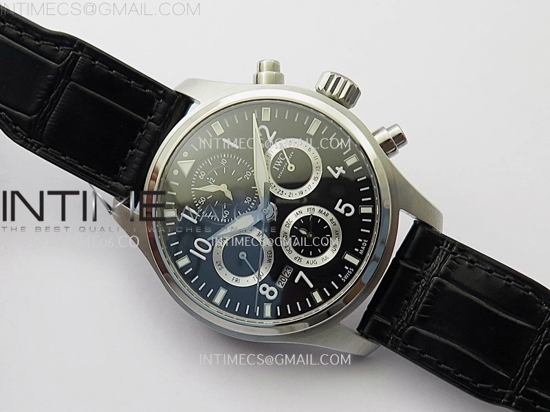 Pilot IW3922 SS V9F Best Edition Black Dial Black Leather Strap A89630