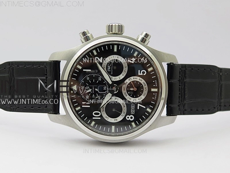 Pilot IW3922 SS V9F Best Edition Black Dial Black Leather Strap A89630