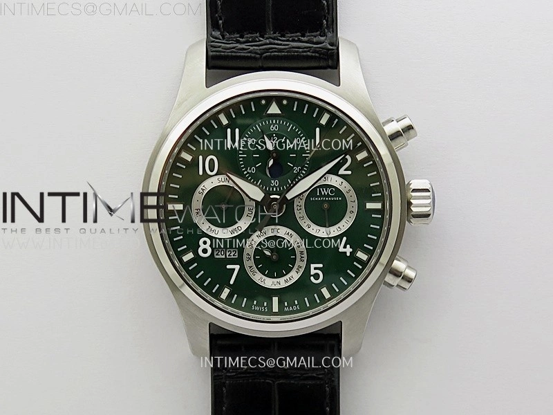 Pilot IW3922 SS V9F Best Edition Green Dial Black Leather Strap A89630