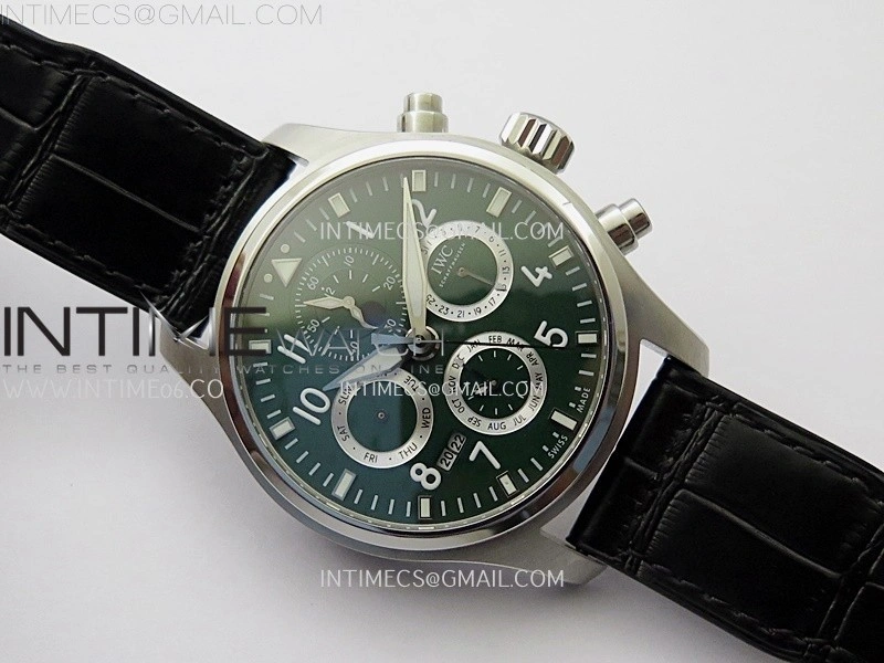 Pilot IW3922 SS V9F Best Edition Green Dial Black Leather Strap A89630