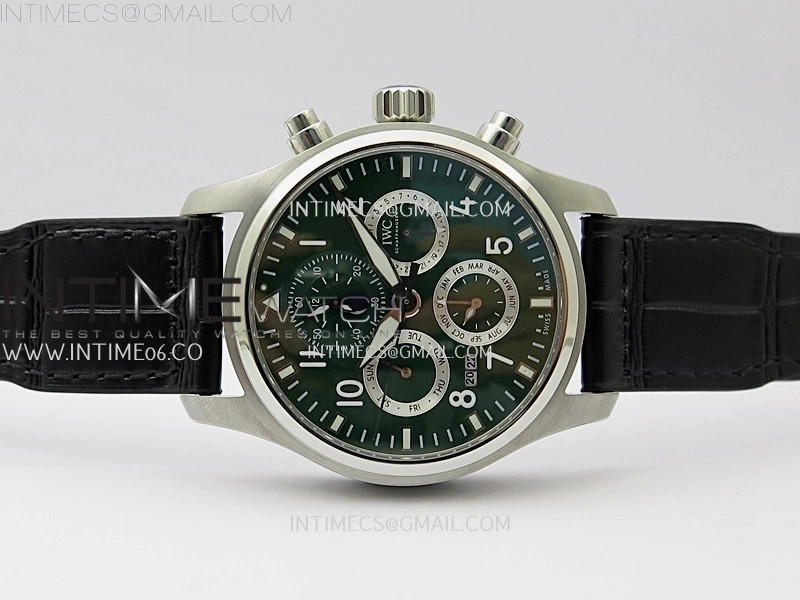 Pilot IW3922 SS V9F Best Edition Green Dial Black Leather Strap A89630