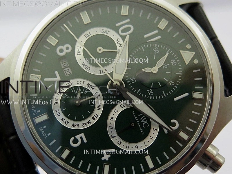 Pilot IW3922 SS V9F Best Edition Green Dial Black Leather Strap A89630