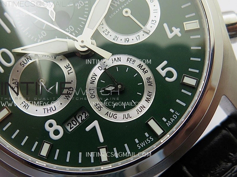Pilot IW3922 SS V9F Best Edition Green Dial Black Leather Strap A89630