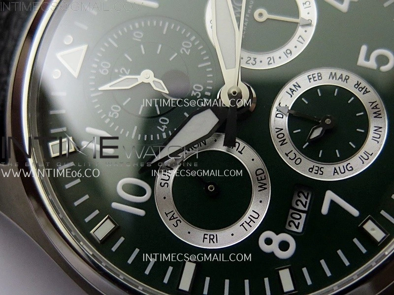 Pilot IW3922 SS V9F Best Edition Green Dial Black Leather Strap A89630