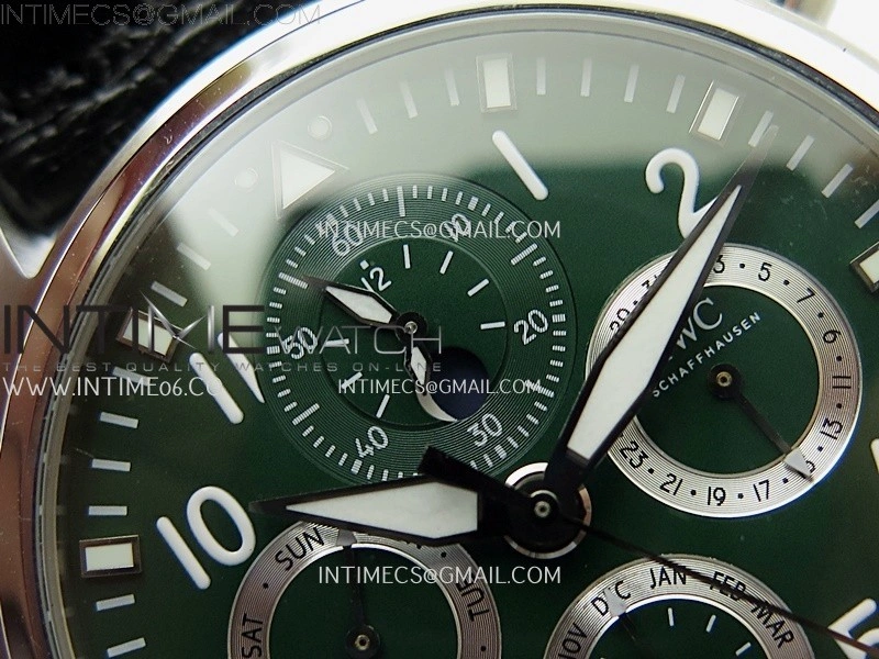 Pilot IW3922 SS V9F Best Edition Green Dial Black Leather Strap A89630