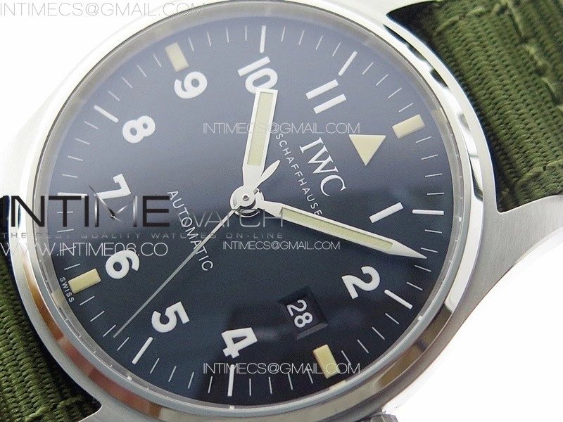 Pilot Mark SS M+ 1:1 Best Edition Black Dial on Green Nylon Strap A2892