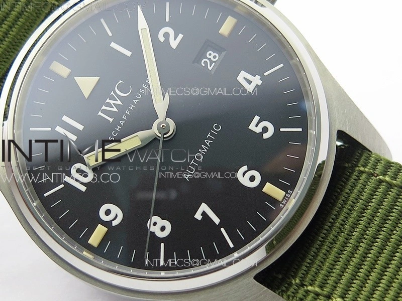 Pilot Mark SS M+ 1:1 Best Edition Black Dial on Green Nylon Strap A2892