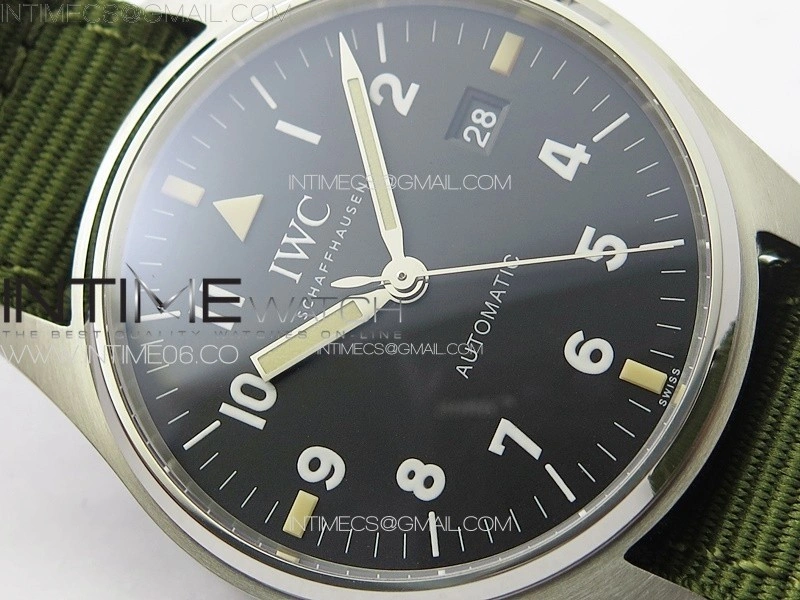 Pilot Mark SS M+ 1:1 Best Edition Black Dial on Green Nylon Strap A2892