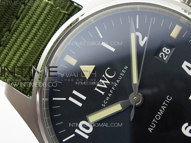 Pilot Mark SS M+ 1:1 Best Edition Black Dial on Green Nylon Strap A2892