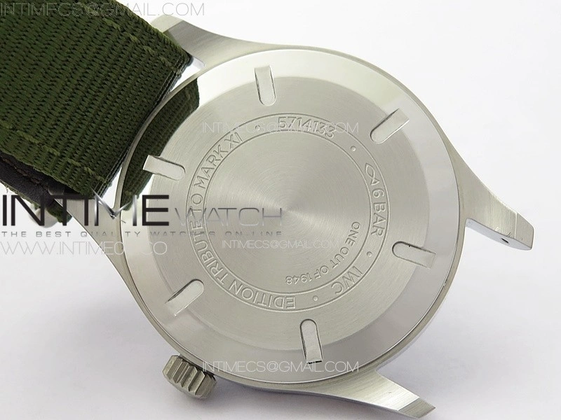 Pilot Mark SS M+ 1:1 Best Edition Black Dial on Green Nylon Strap A2892