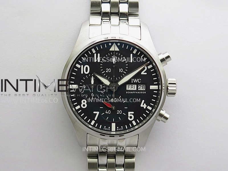 Pilot Watch IW388113 SS APSF 1:1 Best Edition Black Dial On SS Bracelet A69385
