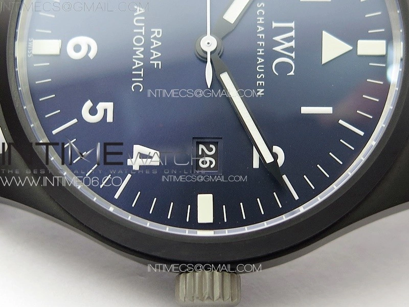 Pilot's Watch RAAF Black Ceramic M+F 1:1 Best Edition on Blue Nylon Strap A2892