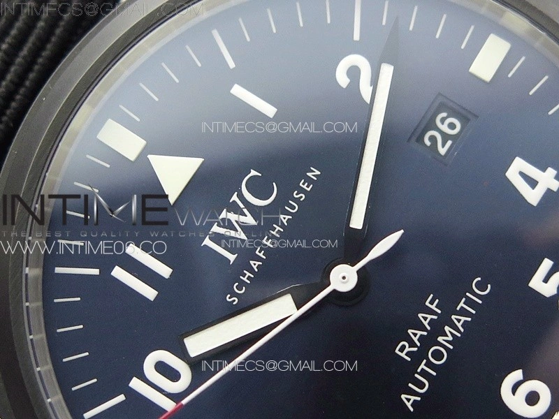 Pilot's Watch RAAF Black Ceramic M+F 1:1 Best Edition on Blue Nylon Strap A2892