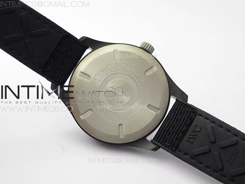 Pilot's Watch RAAF Black Ceramic M+F 1:1 Best Edition on Blue Nylon Strap A2892