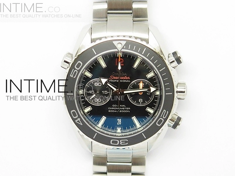 Planet Ocean 45mm Black Bezel Orange Number SS BP 1:1 Best Edition on SS A7750