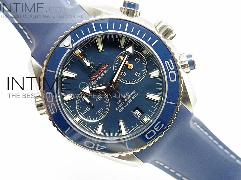 Planet Ocean 45mm Blue Ceramic Bezel Ti BP 1:1 Best Edition on Rubber A7750