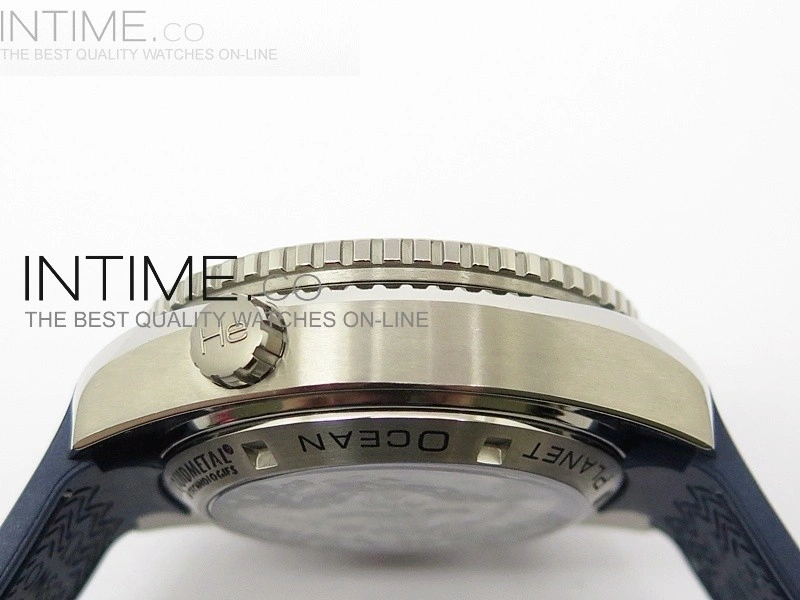 Planet Ocean 45mm Blue Ceramic Bezel Ti BP 1:1 Best Edition on Rubber A7750
