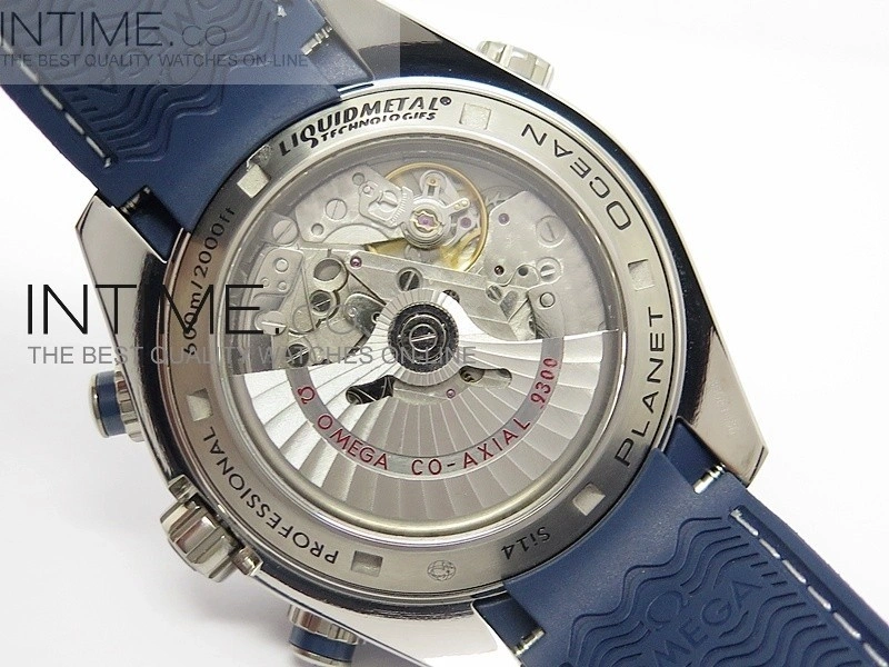 Planet Ocean 45mm Blue Ceramic Bezel Ti BP 1:1 Best Edition on Rubber A7750