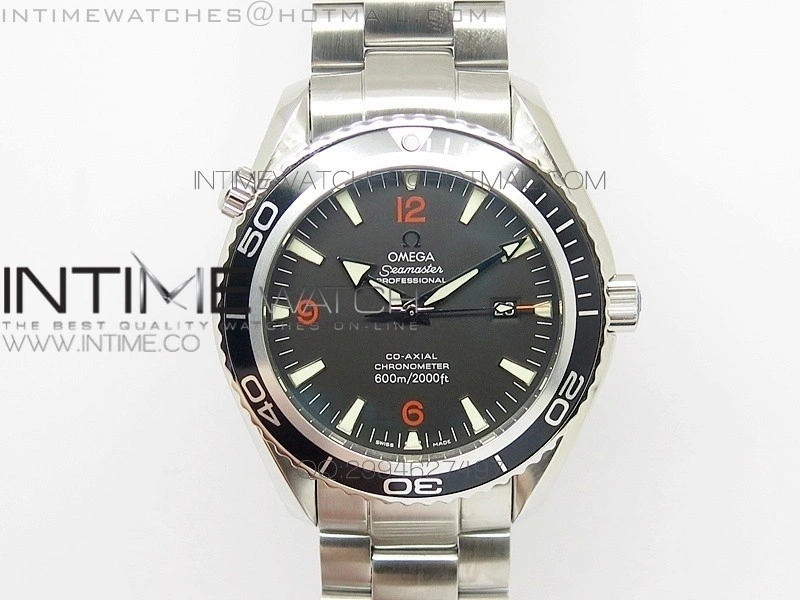 Planet Ocean 45mm Ultimate Edition SS Black Orange Dial on Bracelet A2824
