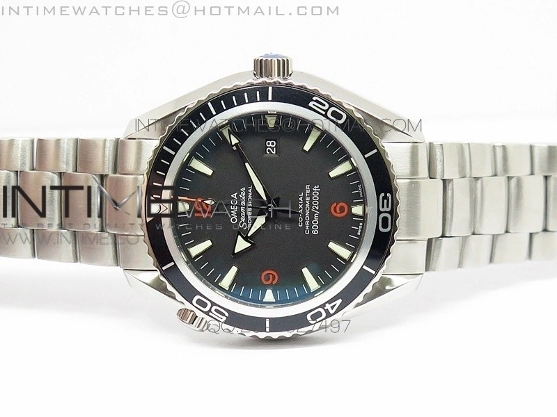 Planet Ocean 45mm Ultimate Edition SS Black Orange Dial on Bracelet A2824