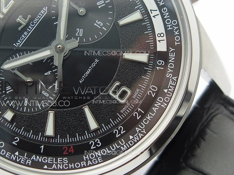 Polaris Chrono SS HKF Best Edition Black Dial on Black Leather Strap A752A