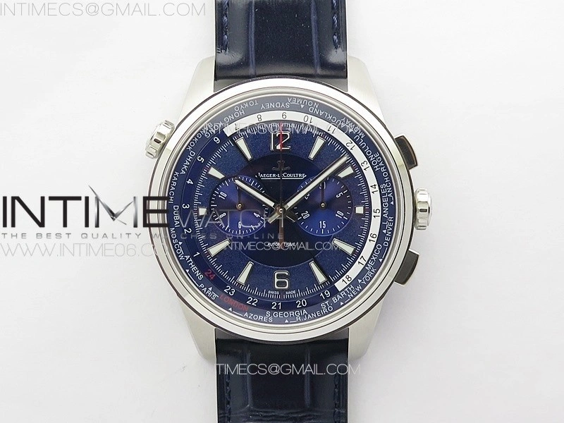 Polaris Chrono SS HKF Best Edition Blue Dial on Blue Leather Strap A752A