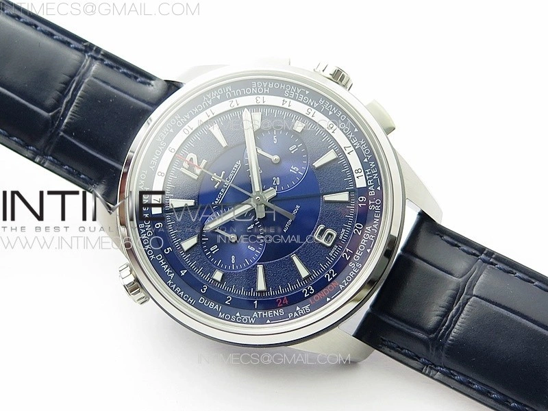 Polaris Chrono SS HKF Best Edition Blue Dial on Blue Leather Strap A752A