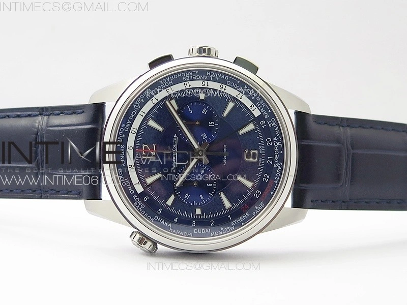 Polaris Chrono SS HKF Best Edition Blue Dial on Blue Leather Strap A752A