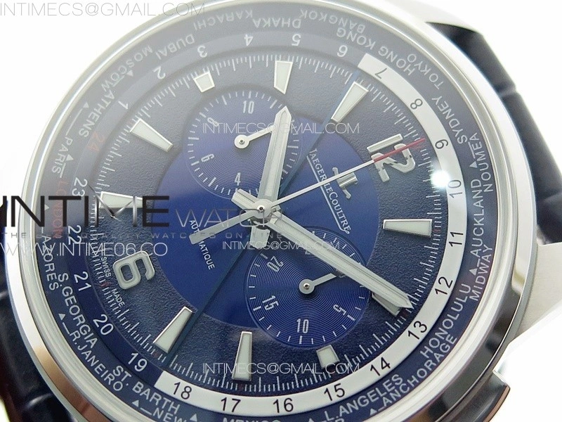 Polaris Chrono SS HKF Best Edition Blue Dial on Blue Leather Strap A752A