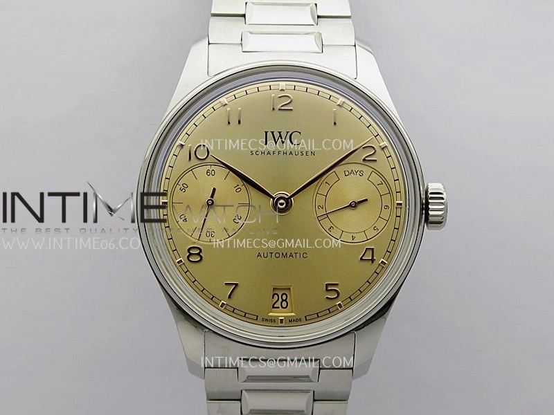 Portugieser IW501705 42mm SS APSF 1:1 Best Edition YG Dial On SS Bracelet A52010
