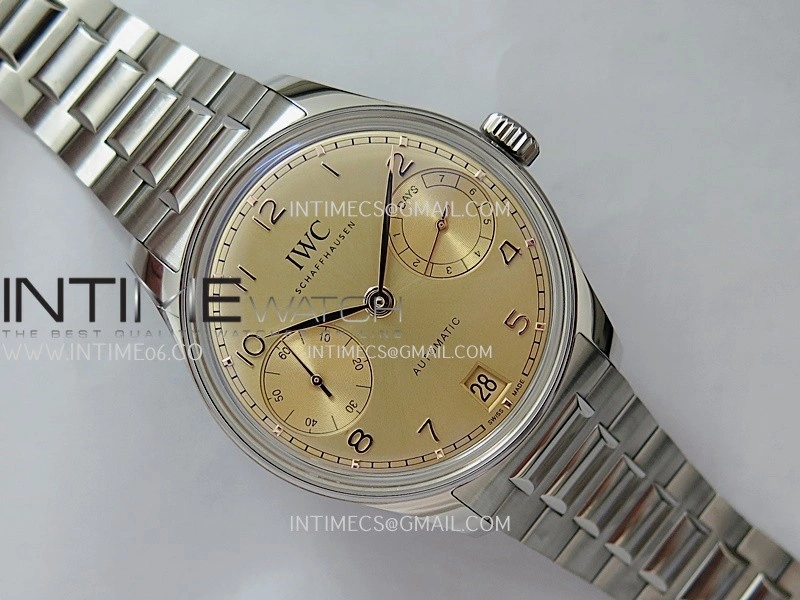 Portugieser IW501705 42mm SS APSF 1:1 Best Edition YG Dial On SS Bracelet A52010