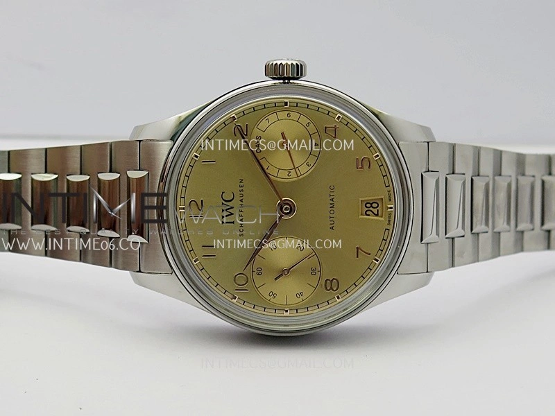 Portugieser IW501705 42mm SS APSF 1:1 Best Edition YG Dial On SS Bracelet A52010