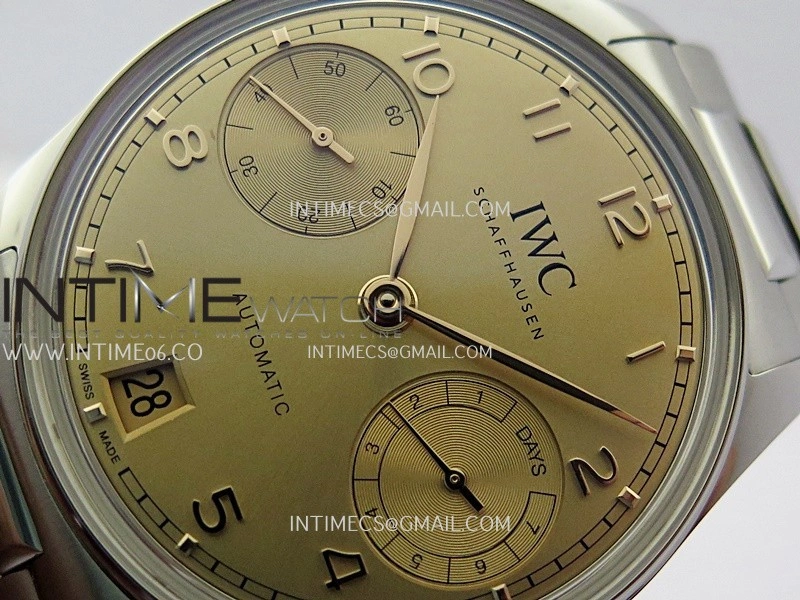 Portugieser IW501705 42mm SS APSF 1:1 Best Edition YG Dial On SS Bracelet A52010