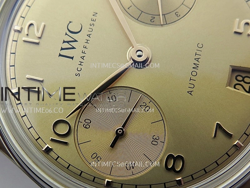 Portugieser IW501705 42mm SS APSF 1:1 Best Edition YG Dial On SS Bracelet A52010