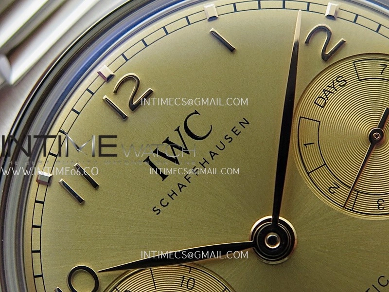 Portugieser IW501705 42mm SS APSF 1:1 Best Edition YG Dial On SS Bracelet A52010