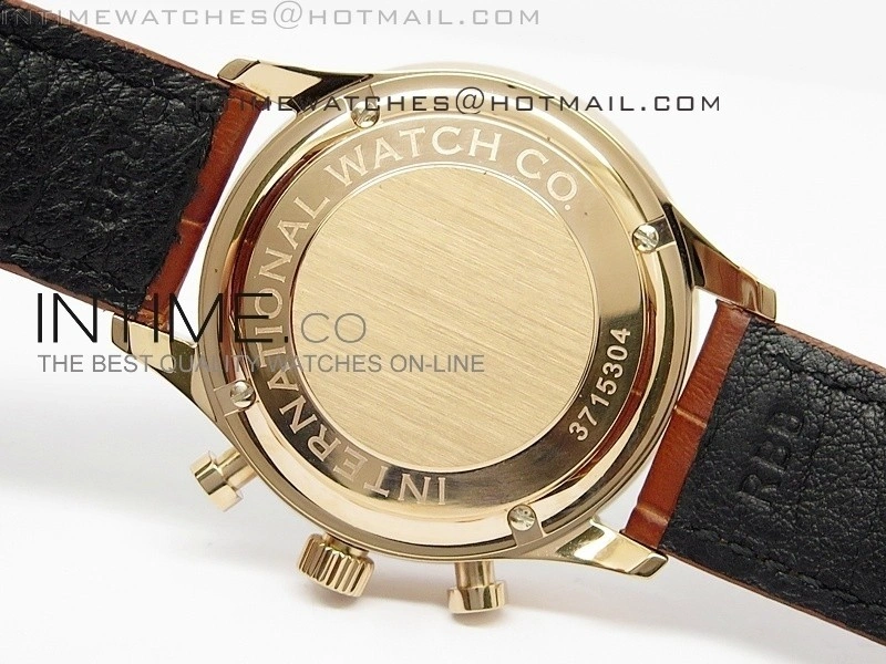 Portuguese 40mm Chrono RG Brown Dial Sliver Subdial on Leather Strap A7750