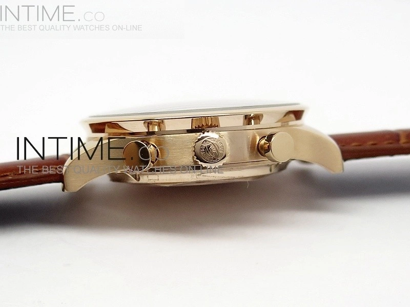 Portuguese 40mm Chrono RG Gray Dial Sliver Subdial on Leather Strap A7750