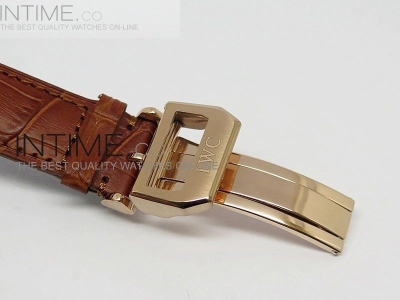 Portuguese 40mm Chrono RG Gray Dial Sliver Subdial on Leather Strap A7750
