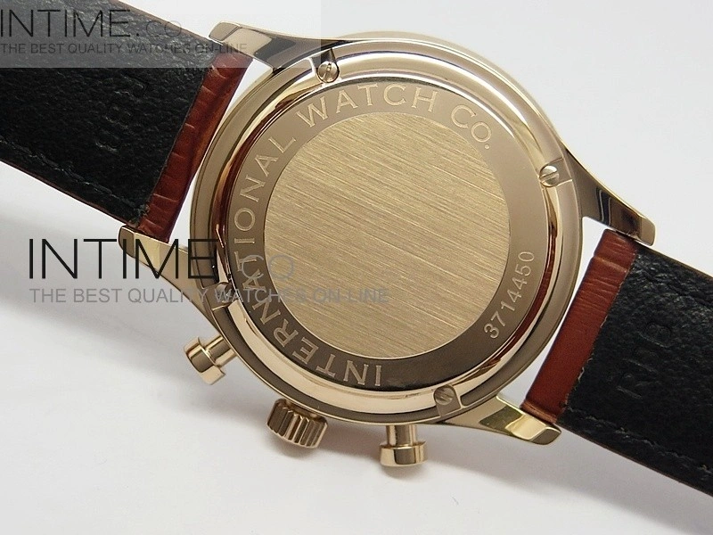 Portuguese 40mm Chrono RG Gray Dial Sliver Subdial on Leather Strap A7750