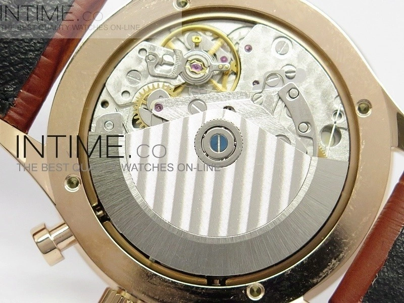 Portuguese 40mm Chrono RG Gray Dial Sliver Subdial on Leather Strap A7750