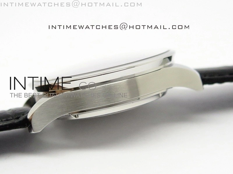Portuguese 40mm Chrono SS Black Dial Sliver subdial on Leather Strap A7750
